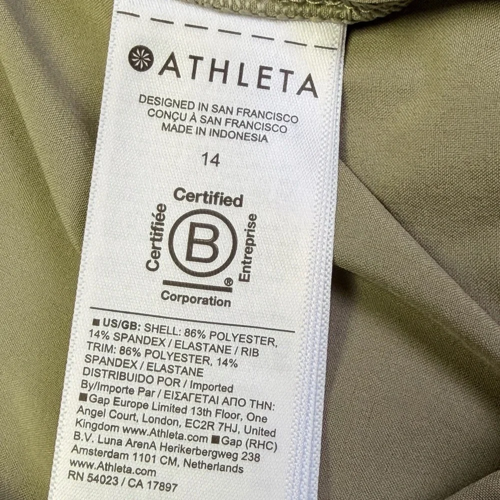 NEW Athleta Brooklyn Mid Rise Ankle Pant Womens 14 Olive Branch